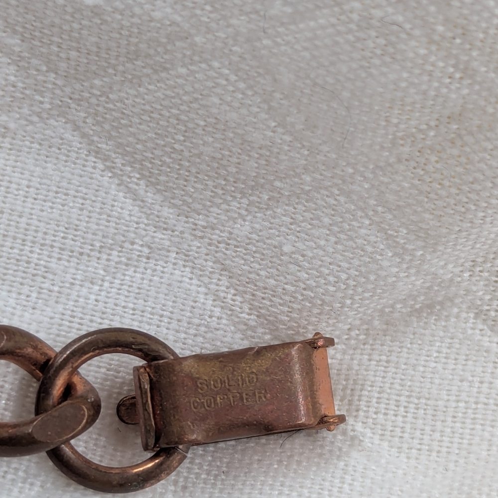 Mid-Century Solid Copper Chain Link Bracelet - image 2